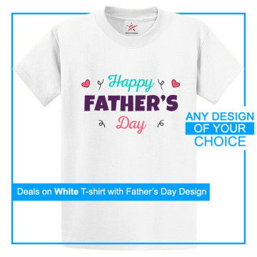 Personalised Father's Day White T-Shirt With Your Own Artwork On Front